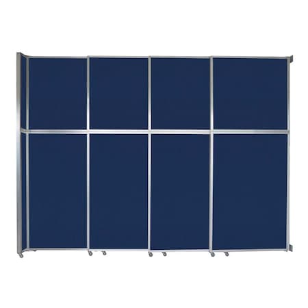 Versare Operable Wall Sliding Room Divider 12'8" x 10'3/4" Navy Blue Fabric 1072403-1
